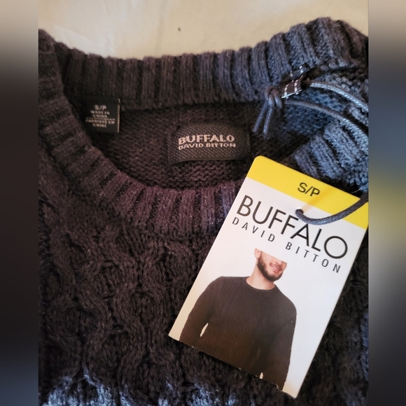 NEW Buffalo Men's Cable Knit Sweater - Gray, Size Small - Picture 2 of 6